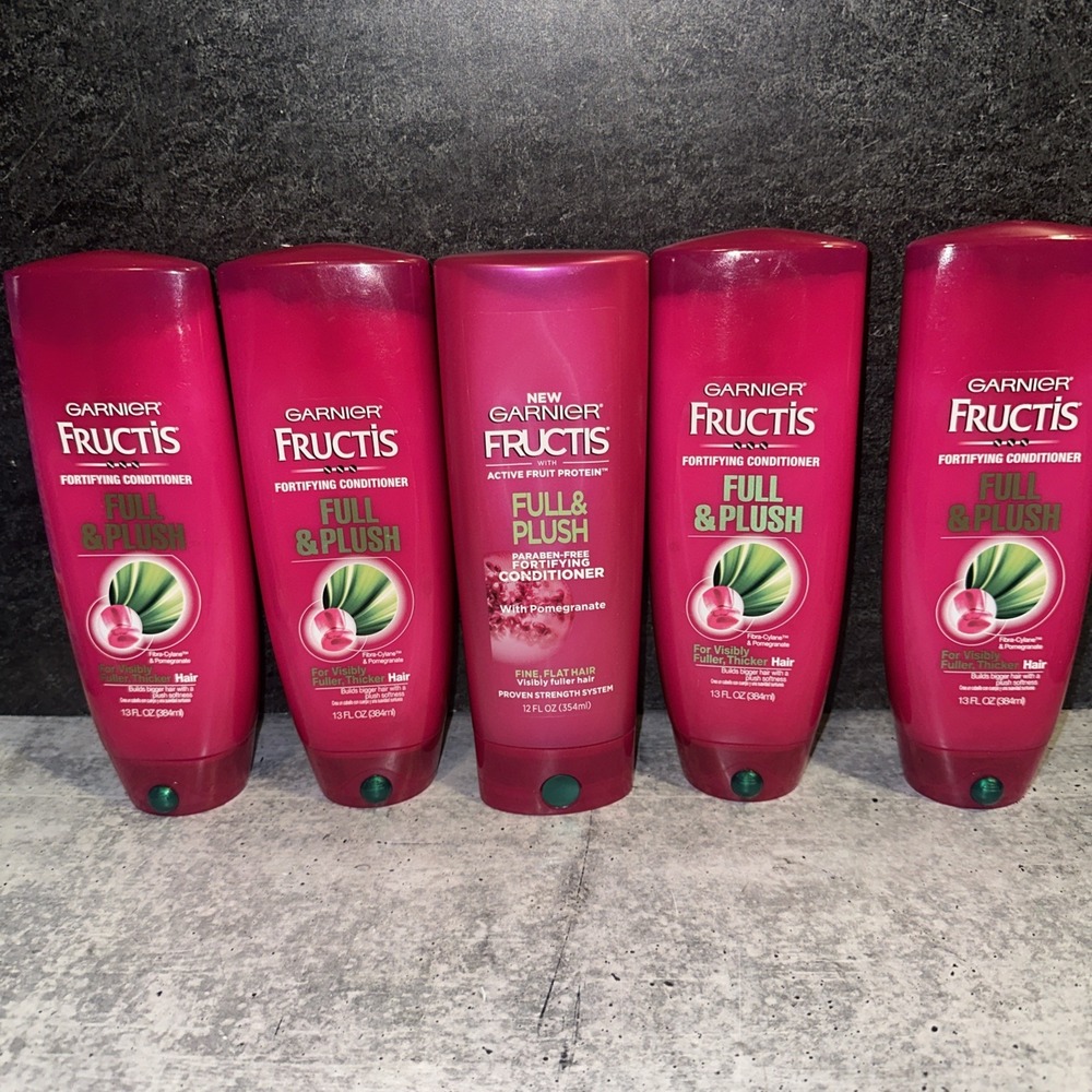 5 Lot Garnier Fructis Full and Plush Fortifying Conditioner for Fine, Flat Hair